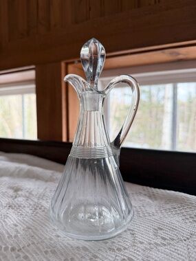 Heisey Glass Banded Flute oil and vinegar cruet